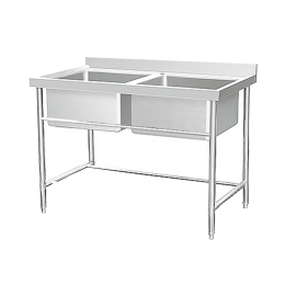 Stainless Steel double Bowl sink table.