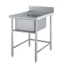 stainless steel single bowl sink table